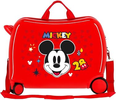 Дитяча валіза Disney Mickey Mouse червона 50x39x20 см, ABS, 34 л, 4 колеса, ручна поклажа