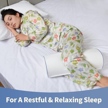 Подушка для сну на боку Pozico: ортопедична подушка для ніг з піни Memory Foam для колін, стегон та спини, знімний чохол, біла