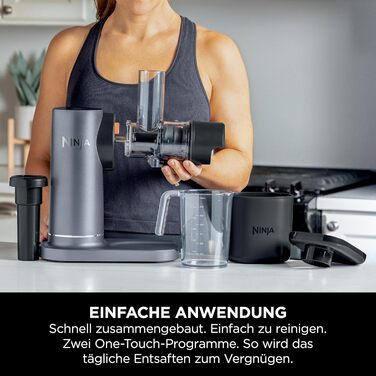 Шнекова соковижималка Ninja Cold Press для овочів та фруктів, сіра, модель JC151EU