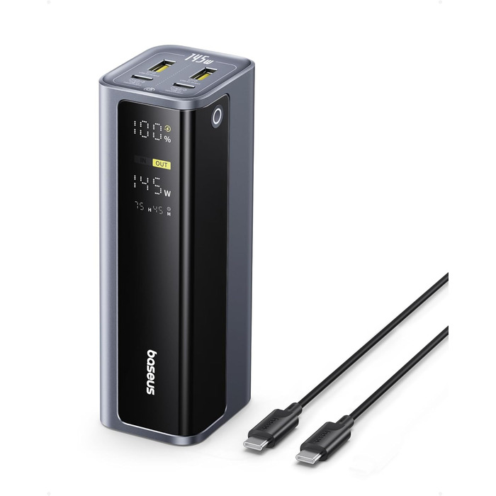 Powerbank Baseus EnerGeek 145W 20800mAh з 2x USB-C PD 3.0 (100W) для ноутбуків, MacBook, iPhone, Samsung, SteamDeck, Digital Display