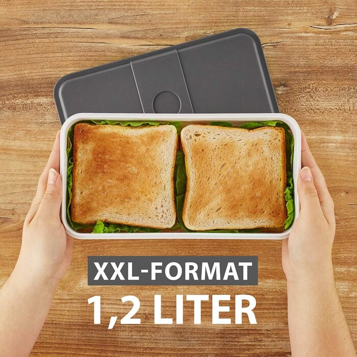 Ланч-система Cloer 800S2-1 Bento Box 15 предметів, XXL 2100 мл, роздільна, з аксесуарами, ланчбокс та контейнер для їжі для дітей і дорослих, білий