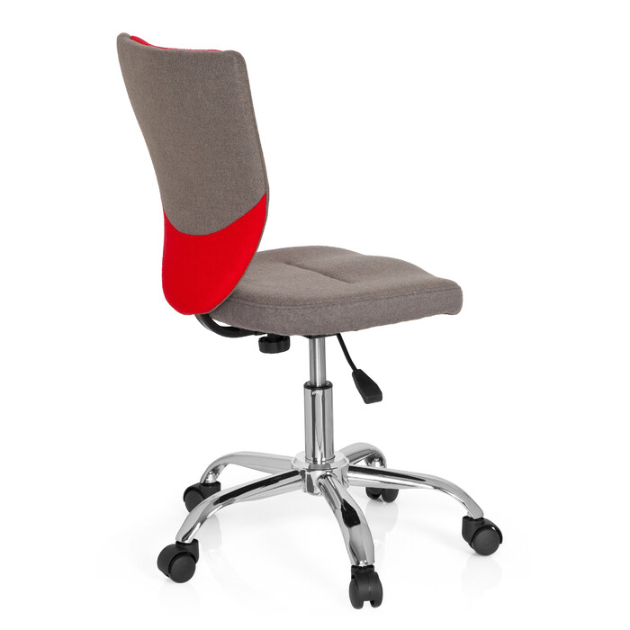 Дитячий офісний стілець Kiddy Comfort, тканина сірий/червоний, hjh OFFICE