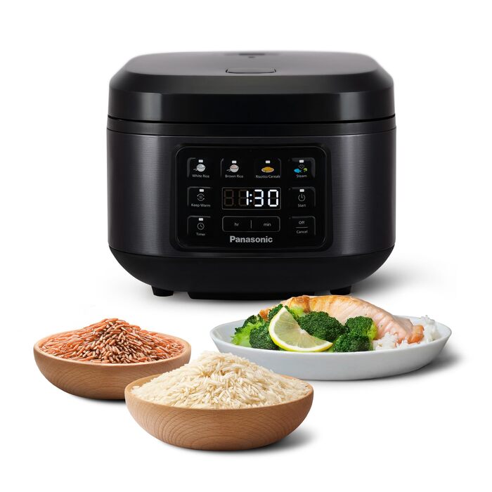 Рисівварка Panasonic SR-DA152WXE 1.5л (8 чашок) з функцією пароварки, чорна - Fuzzy Logic, BPA-free