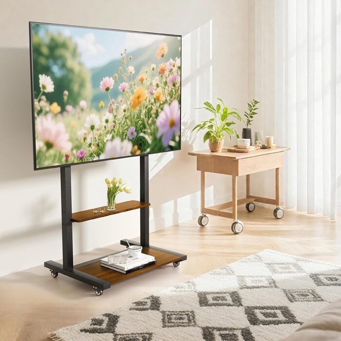 Підставка для телевізора Boden 40-100 дюймів з поличкою та колесами, VESA 800x600, до 100 кг
