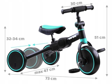 Дитячий триколісний велосипед 3в1 + біговел та каталка Tiny Bike SP0663