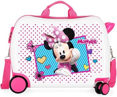 Дитяча валіза Disney Minnie, рожева, 50x38x20 см, ABS, кодовий замок, 34 л, 2,3 кг, 4 колеса, ручна поклажа