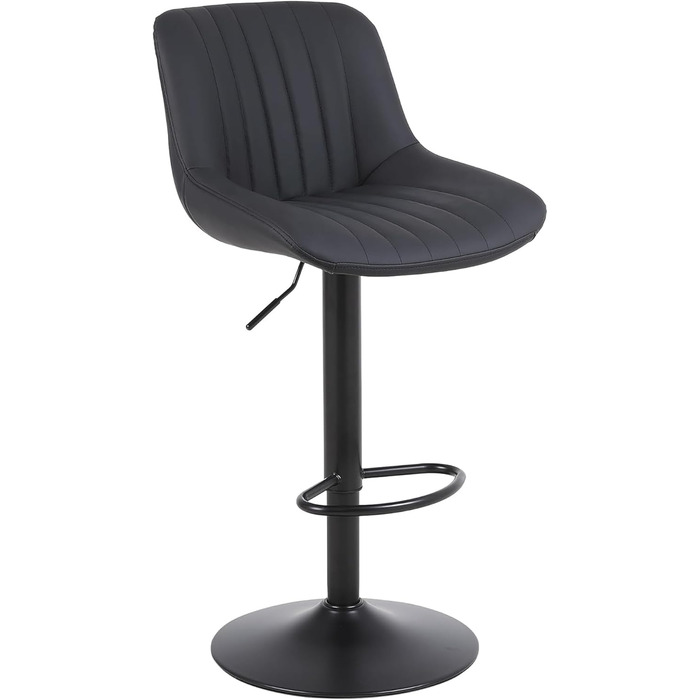 Барний стілець Youhauchair, обертовий, з підлокітником, регульована висота, PU-шкіра, сучасний кухонний стілець, чорний