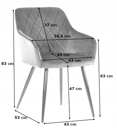 Стілець Exito Design, велюр, бежевий, 1 шт.