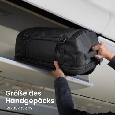 Дорожній рюкзак tomtoc 40L Reiserucksack для ручної поклажі, TSA-сумісний, чорний