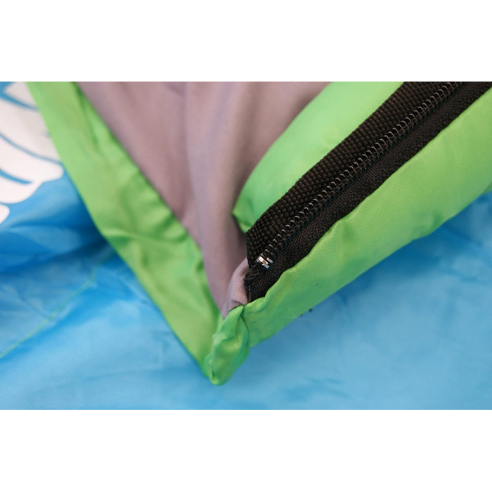 Дитячий спальний мішок EXPLORER JUNIOR 170x70x50 см мумія для кемпінгу, зелено-синій