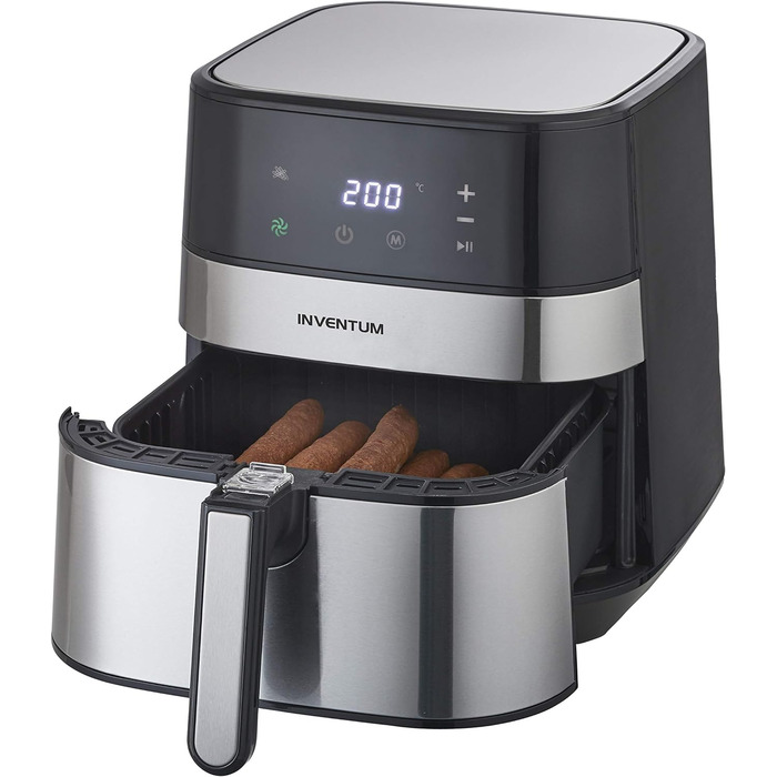 Фритюрниця з гарячим повітрям Inventum GF500HLD, 5 л, 1700 Вт, чорна/нерж. сталь