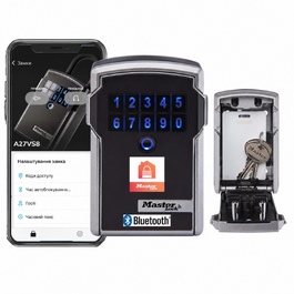 Розумний сейф для ключів Master Lock Smart Connected з Bluetooth та кодовим замком, настінний вуличний кейс з військовим шифруванням, 12.7 x 8.3 x 5.9 см
