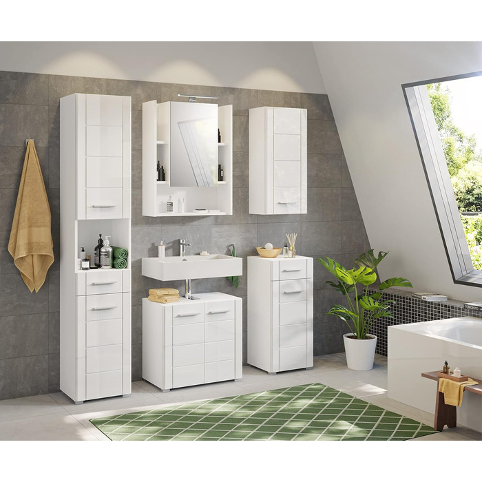 Дзеркальна шафа для ванної Homes&Jones Venice, біла, 60x77x17 см, без підсвічування, деревостружкова плита