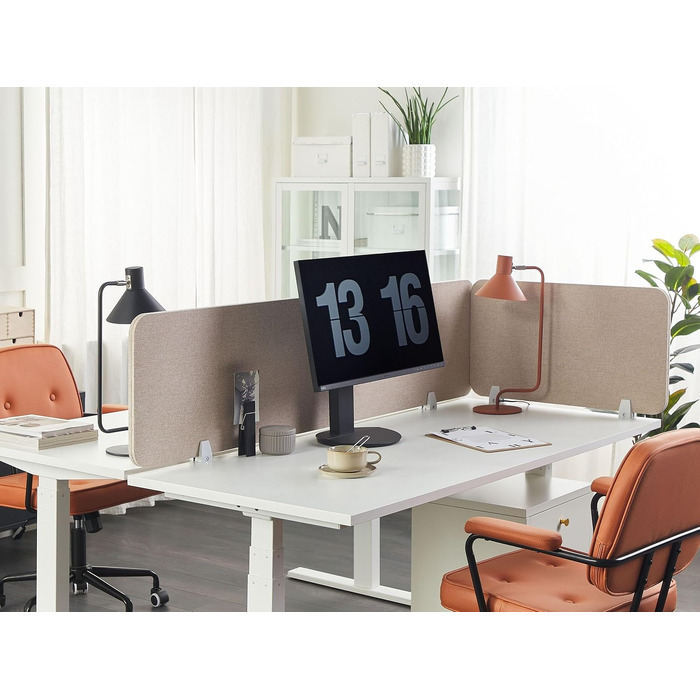 Акустична офісна перегородка для столу Wally, м'яка шумопоглинаюча панель, бежева, 72 x 40 см