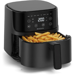 Аерофритюрниця Brabantia Airfryer XL 4 л, 1700 Вт, цифровий сенсорний дисплей, 8 програм, без PFAS, чорна, BBEK1134