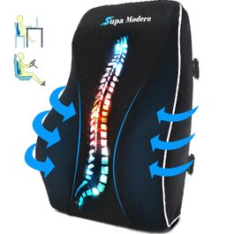 Подушка для попереку SUPA MODERN для офісного крісла та автосидіння, з піни Memory Foam, чорна, велика
