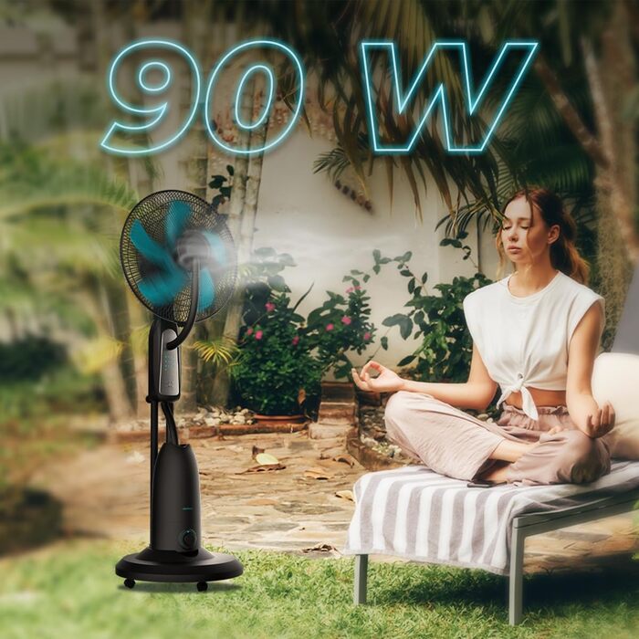 Вентилятор Cecotec EnergySilence 90 Вт з таймером та зволожувачем, 40 см, 3 швидкості, 2.8 л, мідний двигун, пульт ДУ
