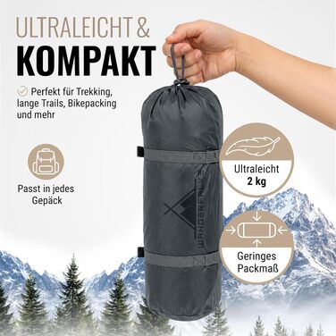 Ультралегкий намет для трекінгу та кемпінгу WANDERFALKE® Trail на 1-2 особи, водонепроникний (4000 мм), компактний намет для байкпакінгу та подорожей, Polar Blue, TRAIL 2