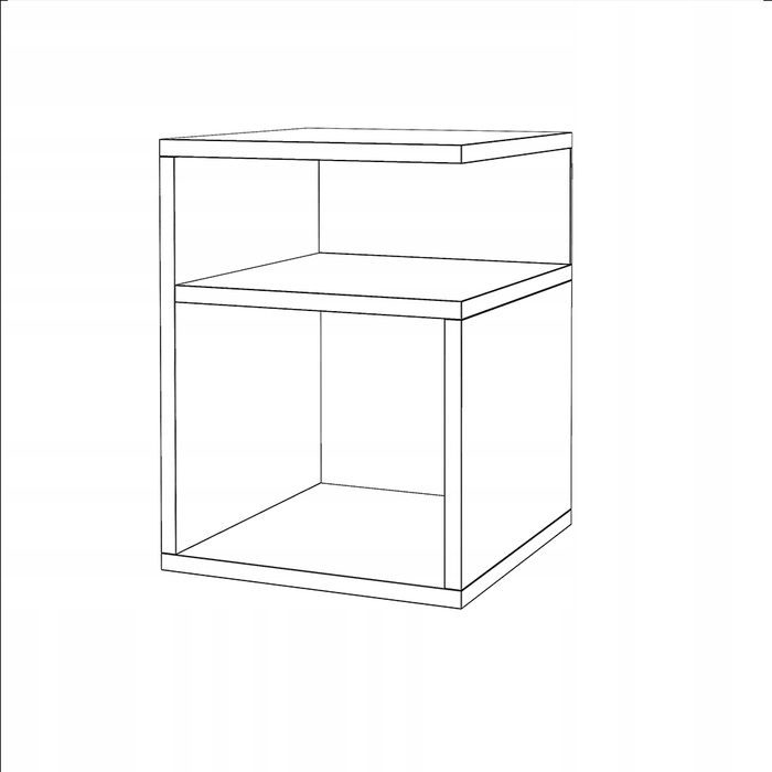 Приліжкова тумба Stiv-Meble, білий матовий, 32x41x30 см, для самостійного збирання