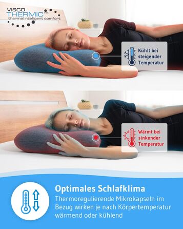 Ортопедична подушка maBELLA з ефектом пам'яті (Memory Foam) та терморегулюючим чохлом Thermic Quickdry