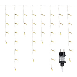 Гірлянда Gresonic 200 LED, 5м+10м, айсберг, тепле біле світло, для зовнішнього та внутрішнього використання, електрична, енергоефективна (A+), декор для дому та вулиці