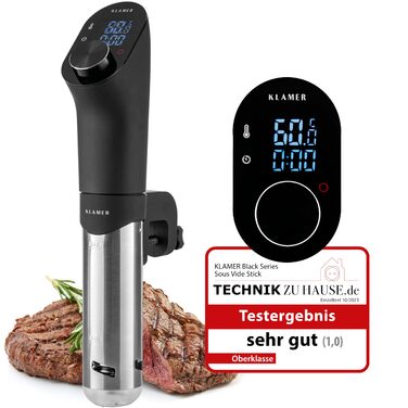 KLAMER Sous Vide Stick 1200W: Погружний циркулятор для су-від з 3D циркуляцією, LED дисплеєм та таймером