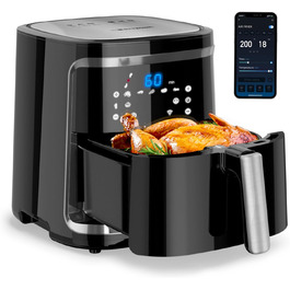 Розумна аерофритюрниця Aigostar Cube, 1900 Вт, 7 л, Wi-Fi, сенсорний LED-екран, 7 програм, 20 рецептів, DIY-меню
