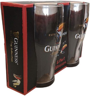 Пивні келихи Guinness з туканом, 2 шт, скло, оригінал