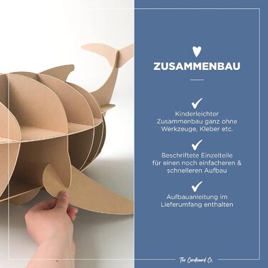 Дитяча полиця The Cardboard Co Amy у вигляді кита, біла, для 60 іграшок Tonies, книг, 100% без пластику