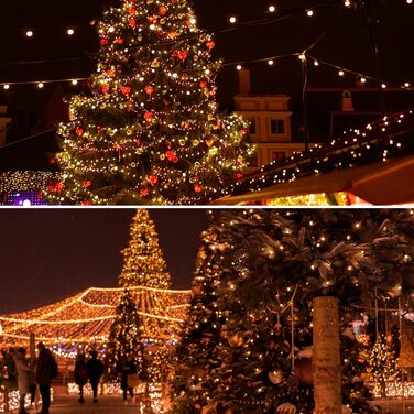 Світлодіодна гірлянда MAGGIFT 60м 600 LED для новорічного дерева та декору, теплий білий колір, водонепроникна, 8 режимів, таймер та пульт керування, для дому та вулиці