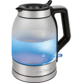 Електричний чайник ProfiCook 1,7 л, скляний, з підсвіткою, BPA-free, 2200 Вт