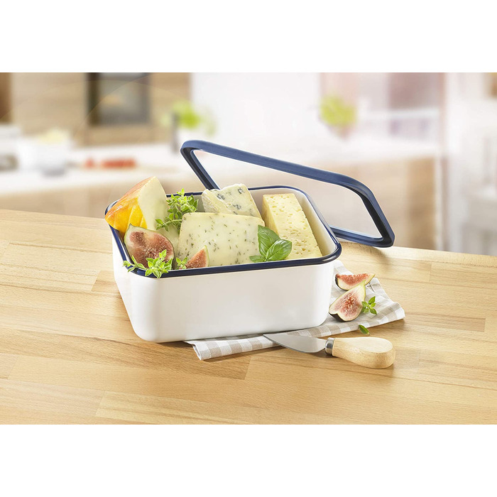 Емальований контейнер HoneyWare CLASSIC LINE з кришкою, 1,9 л, термостійкий до 400°C, підходить для плити, духовки, гриля та зберігання їжі