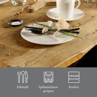 Набір столових приборів Villeroy & Boch Voice Basic 30 предметів для 6 осіб, нержавіюча сталь, придатний для мийки в посудомийній машині
