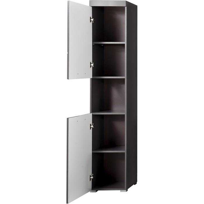 Високий шафа для ванної trendteam Amanda, 37x190x31 см, агавово-сірий глянець