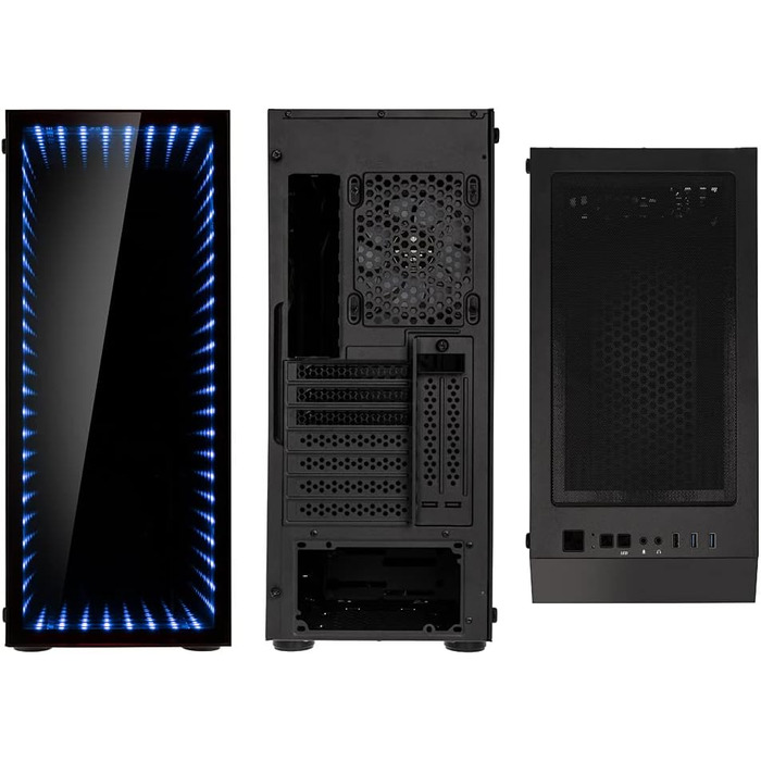 Корпус для ПК Kolink Void Rift Midi Tower з ARGB-підсвіткою, скляна панель, вертикальне встановлення GPU, ігровий, загартоване скло, для ATX