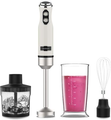 Блендер Cecotec Stabmixer Power RetroBeige 1200MAX Cream&Crush, 1200 Вт, 2 швидкості, набір аксесуарів, захист від бризок