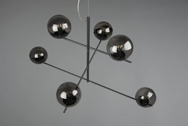 Підвісний світильник Trio Leuchten Pure 6xE14, антрацит, скло димчасте, метал