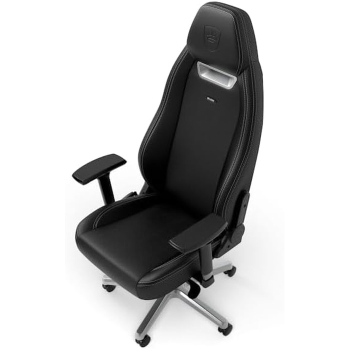 Ігрове крісло noblechairs Legend Silver Edition: ергономічний офісний стілець зі штучної шкіри PU, підтримкою попереку, 4D-підлокітниками та алюмінієвою основою, до 150 кг