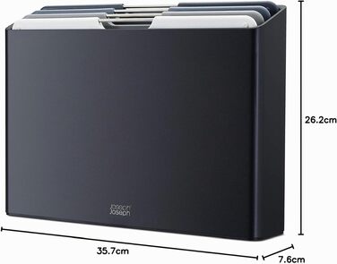 Набір дощок для нарізання Joseph Joseph Folio Graphite (4 шт.) 35.7x26.2 см - Синьо-графітові, з кейсом для зберігання