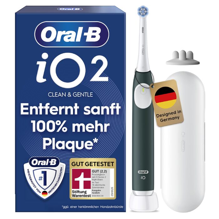 Електрична зубна щітка Oral-B iO Series 2 Forest Green (зелена), 1 щітка, 1 додаткова насадка та білий футляр