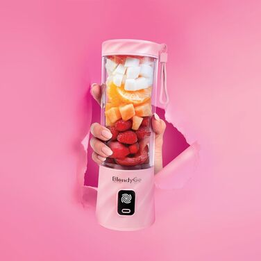 Портативний блендер BlendyGo 3 для смузі, USB, 550 мл, BPA-free, PulseMotion & BlendPro, рожевий