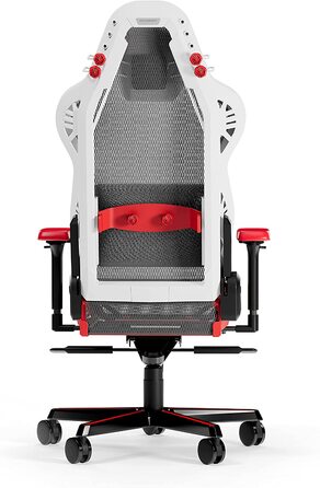 Ігрове крісло DXRacer Air R1S, сітка, біло-чорно-червоне, до 200 см