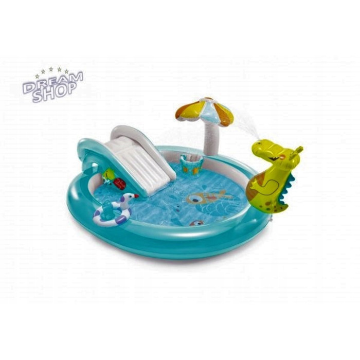 Поматеріальний водний ігровий центр Intex СЛОН (Смок) з фонтаном, 201x170x84 см