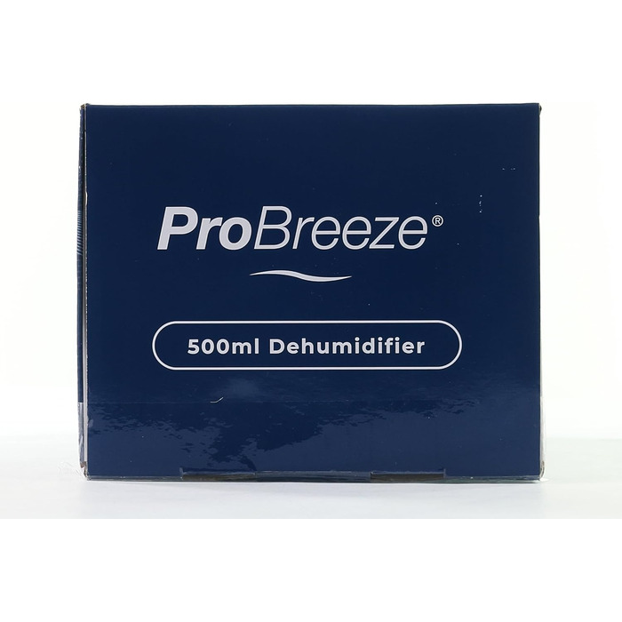 Міні осушувач повітря Pro Breeze 500 мл, тихий, компактний, автоматичне відключення, для маленьких приміщень, проти вологи, плісняви, алергії, білий