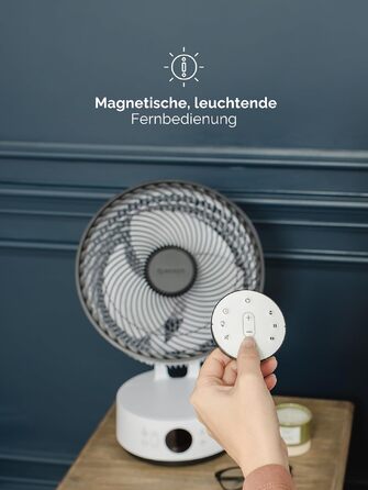 Вентилятор підлоговий MeacoFan Sefte® з пультом, 3D-коливанням та нічним режимом - тихий (25 дБ), висота регулюється, таймер, для спальні та вітальні, 3 роки гарантії