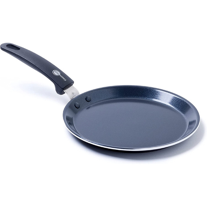 Сковорода для млинців GreenPan Essentials 28 см, керамічне антипригарне покриття, без PFAS, для індукції, духовки до 160°C, чорна, можна мити в посудомийці