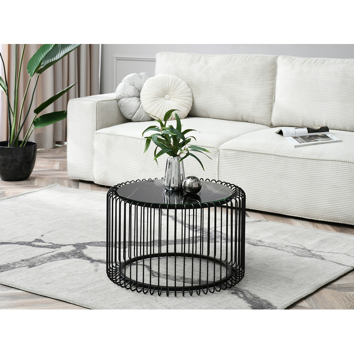 Журнальний стіл Mebel-Partner круглий, 60 x 60 x 39 см, чорний
