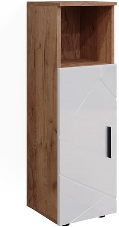 Пенал для ванної Vicco Irma, дуб/білий глянець, 30x95 см