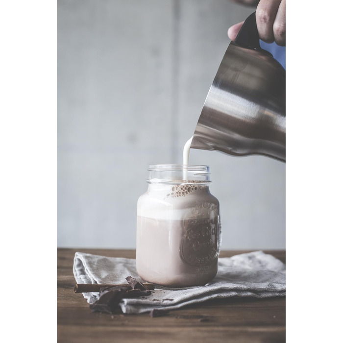 Індукційний електричний спінювач молока GASTROBACK Design Milk and Chocolate Advanced 650 Вт, 1 л, для гарячого шоколаду, чорний/сріблястий