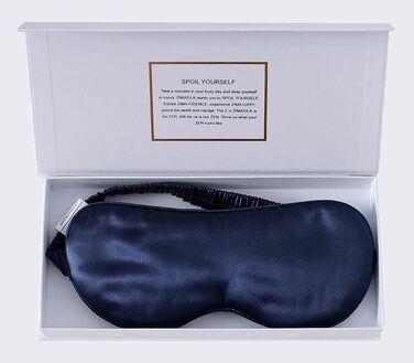 Шовкова маска для сну ZIMASILK з 100% натурального шовку (22 моме), екстра м'яка, темно-синя